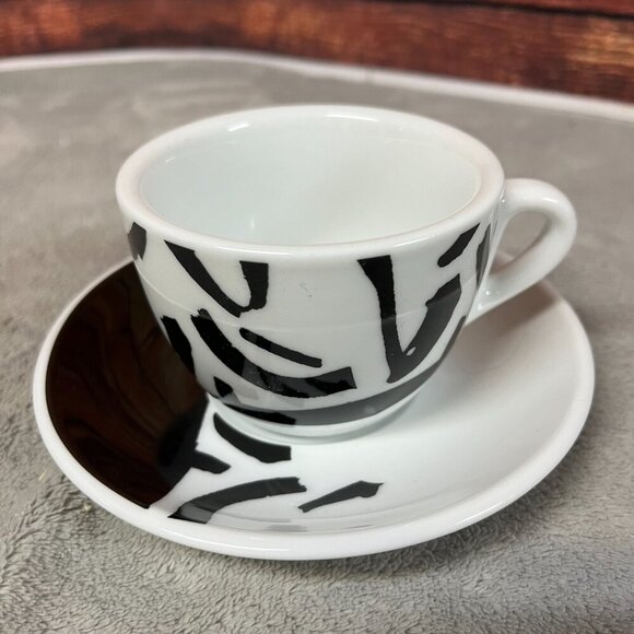 Toscana Espresso Abstract Art Artistic Cup & Saucer Set of 6 - Picture 13 of 16